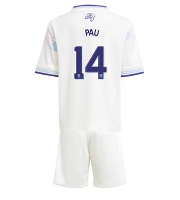 Aston Villa Pau Torres #14 Tercera Equipación Niños 2025-26 Manga Corta (+ Pantalones cortos)